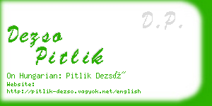 dezso pitlik business card